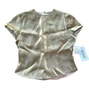 Geri Gerard Collection Metallic Shimmer Formal Evening Top Brass Gold Size 8
